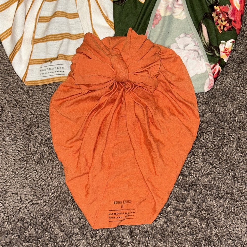 Bunny knots toddler turbans size medium ages 1-4 bundle of 5! - Picture 3 of 6